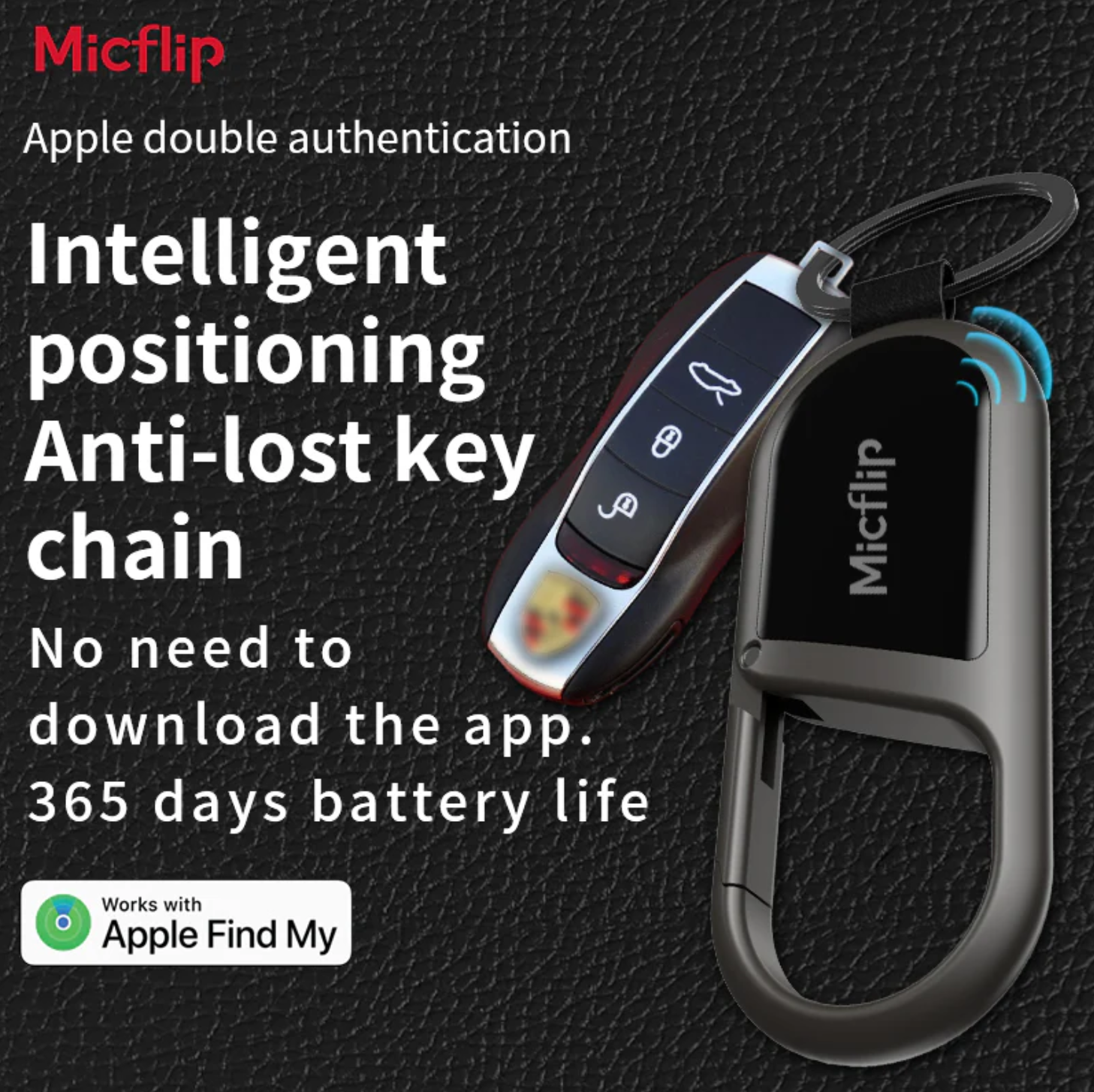 Apple MFi Certified FindMy Compatible Keychain Tracker (P16)