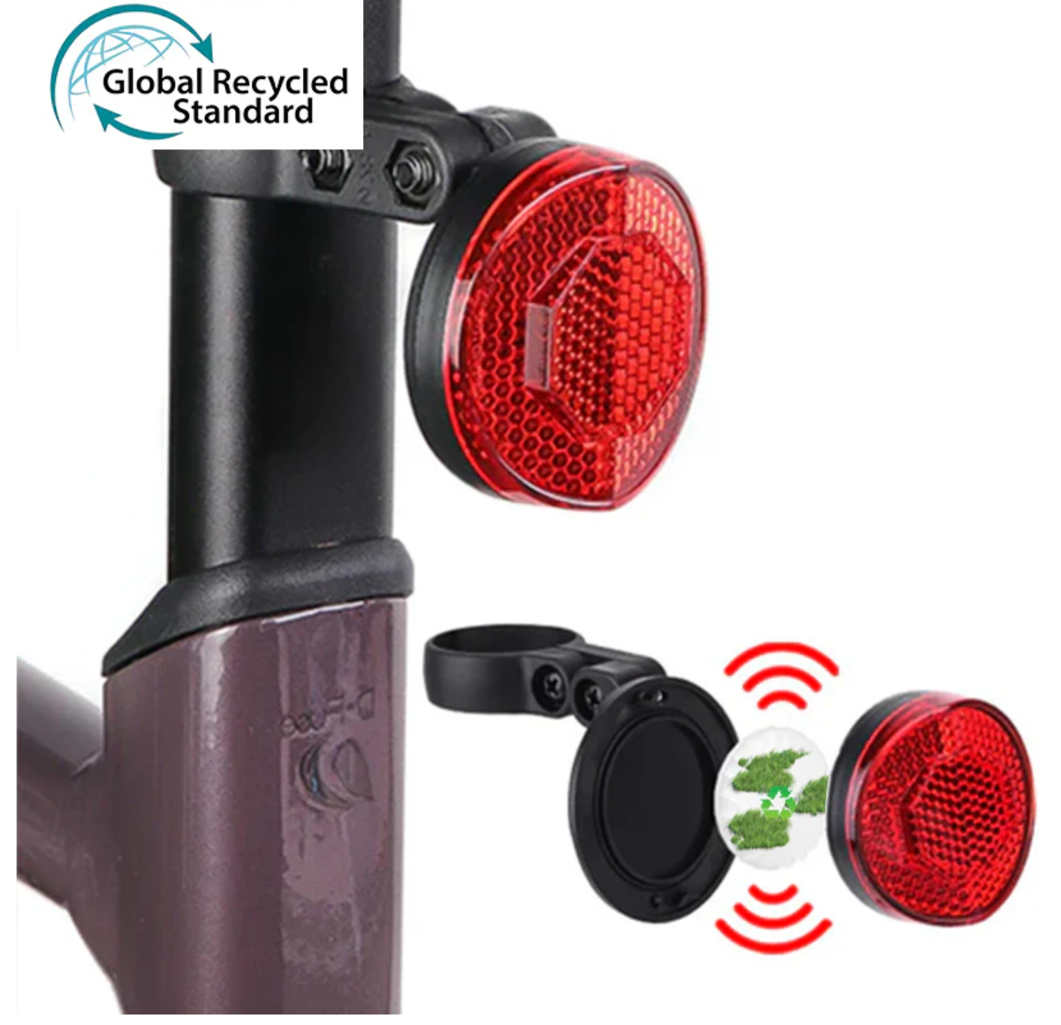 GPS Tracker Bike Reflector - Bicycle Seatpost Mount with Find My Device